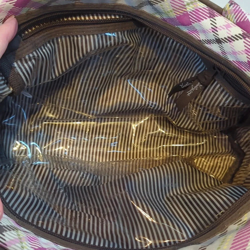 Thirty One Plaid Toiletry/Cosmetic Bag. Monogram Initial 'S